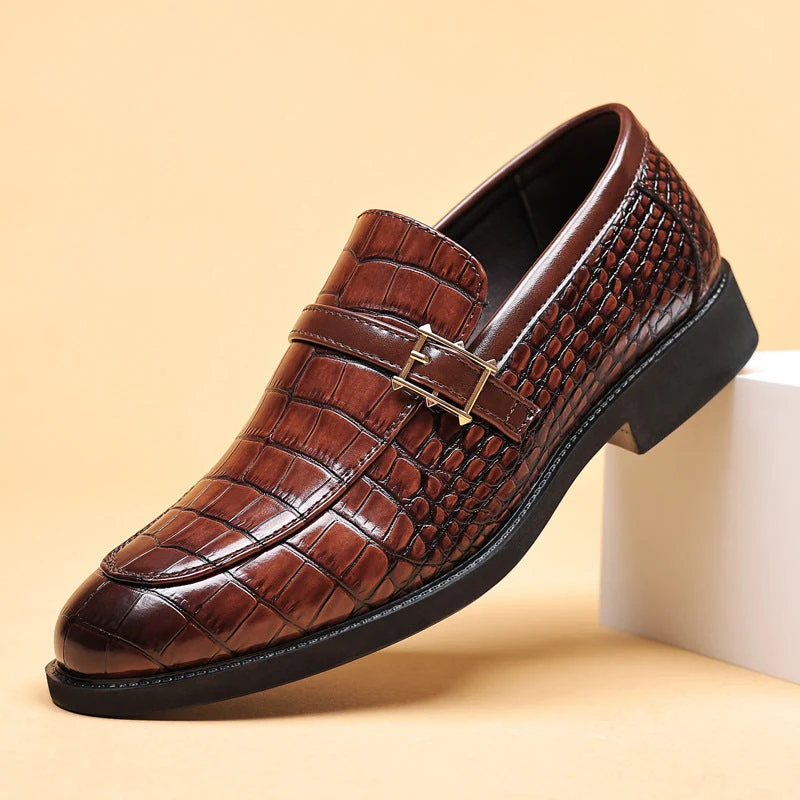 Men's Crocodile Pattern Formal Business Artificial Leather Shoes