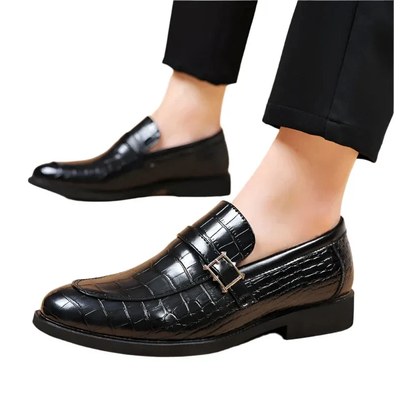 Men's Crocodile Pattern Formal Business Artificial Leather Shoes