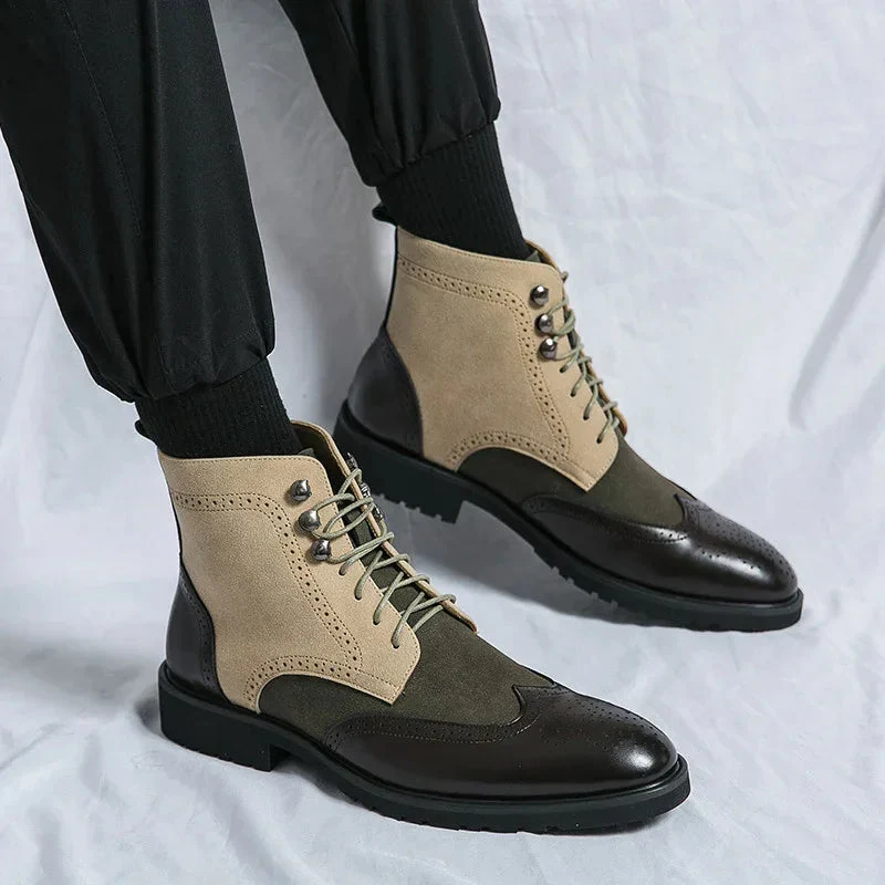 Men's Lace Up Leather Autumn Boots