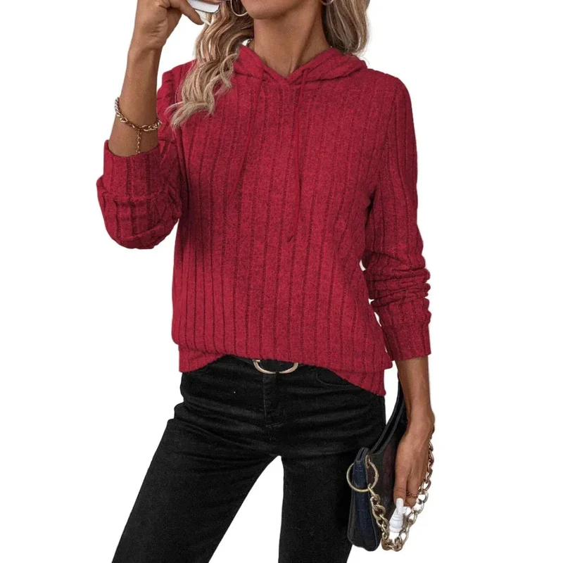 Casual Striped Pullover Hooded Long Sleeves Sweater Hoodie