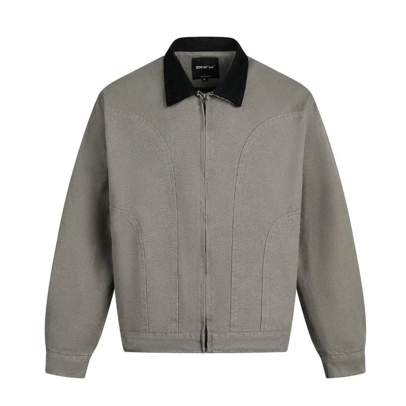 Men's Washed Corduroy Collar Stitching Workwear Jacket
