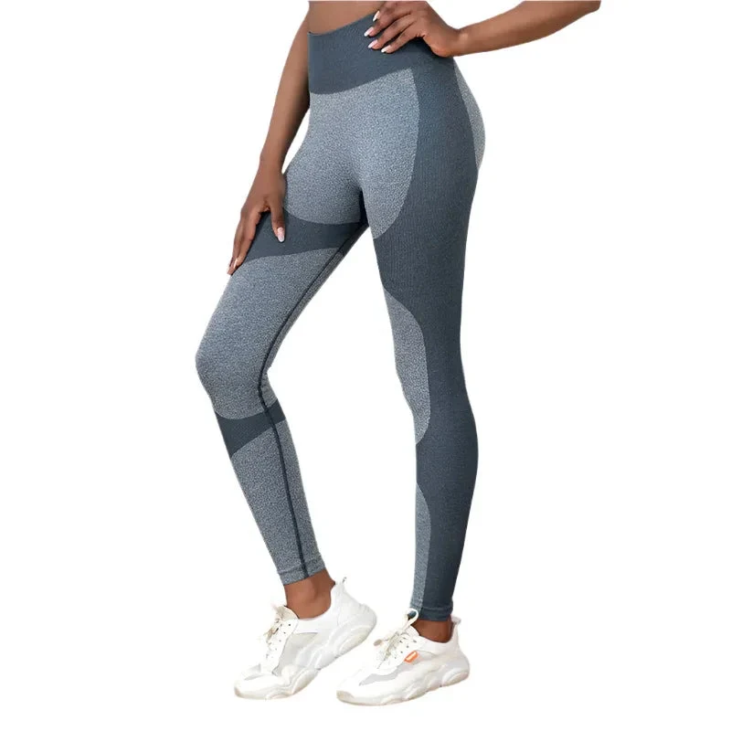 Striped Yoga Pants High Waist Seamless Leggings Butt Lift Quick-Drying Running Sports Fitness Tights Women's Gym Clothing