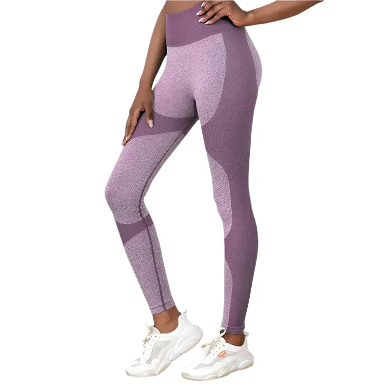 Striped Yoga Pants High Waist Seamless Leggings Butt Lift Quick-Drying Running Sports Fitness Tights Women's Gym Clothing
