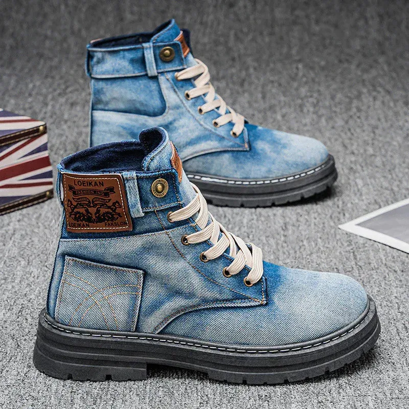 Men's Casual Denim Casual Martin Boots