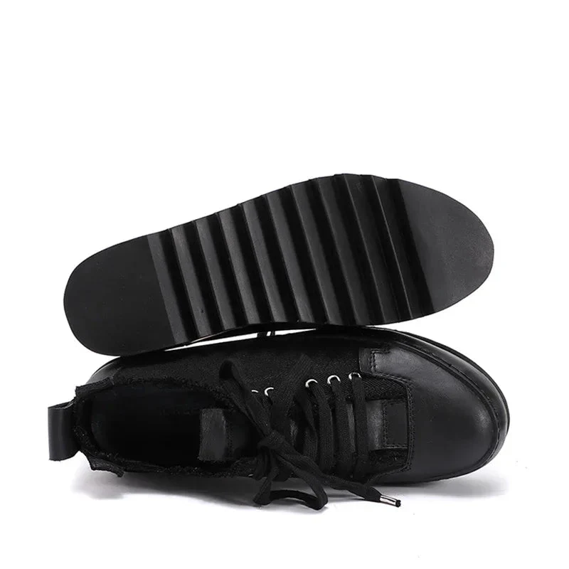 Niche Design Leather Canvas Breathable Handmade Shoes