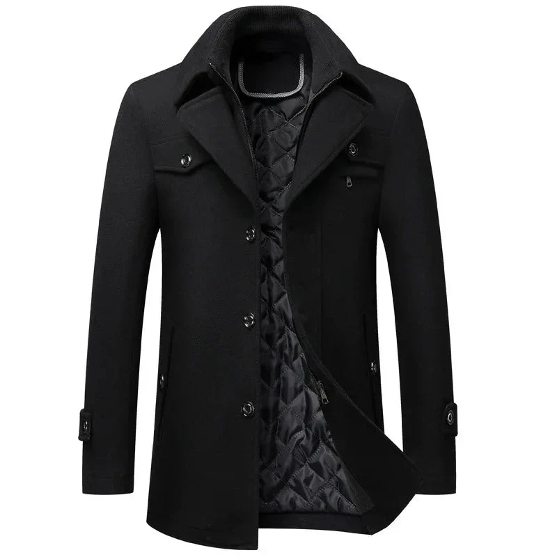 Men's Woolen Thickened Warm Autumn Winter Coat