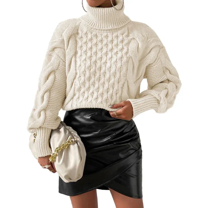 Twist Thread Solid Color Loose Women's Sweater