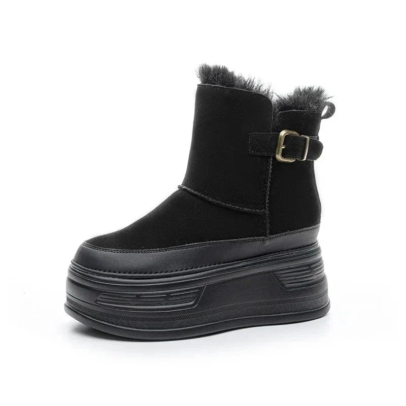 Thick-Soled Height Increasing Shoes Cold-Proof And Fur-Lined Leisure Warm Women's Boots