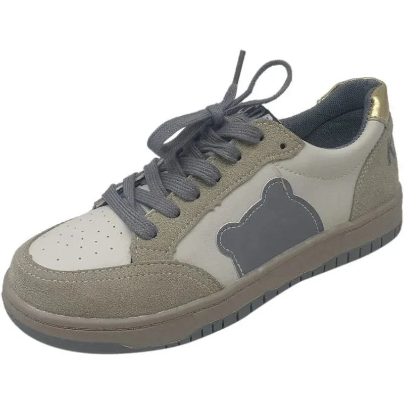 Spring Women's Shoes Leather Retro Sneakers