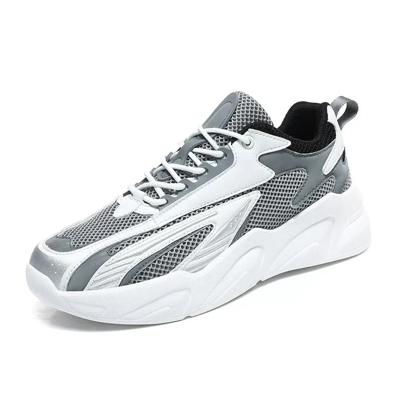 Men's Casual Mesh Sneaker Thick Bottom Plus Size Lightweight Breathable Running Shoes