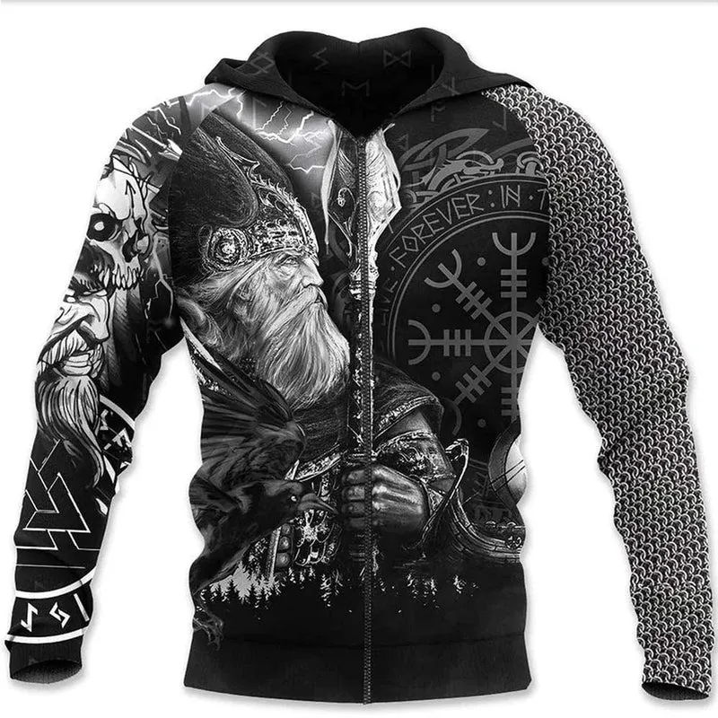 Viking Warrior Printed Hoodies Sweatshirts
