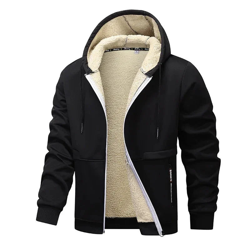Winter Fleece Sweatshirt Casual Thick Warm Sherpa Lined Hoodie