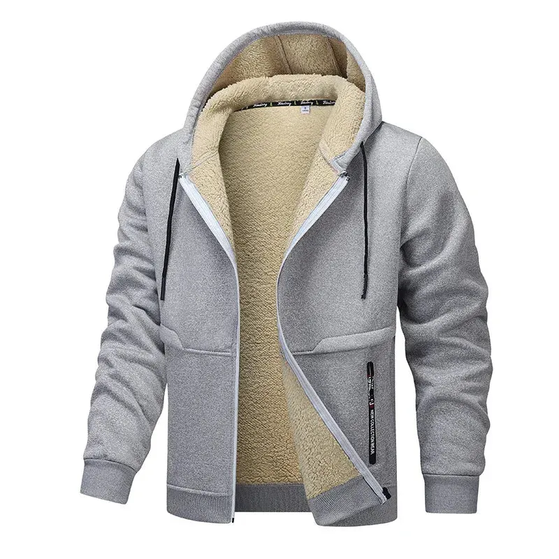 Winter Fleece Sweatshirt Casual Thick Warm Sherpa Lined Hoodie