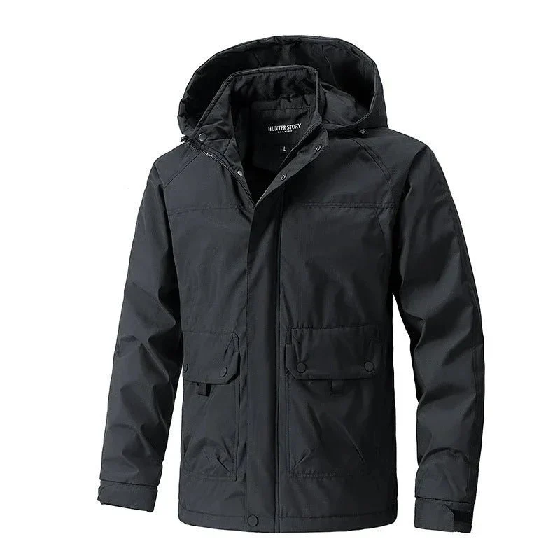 Polyester Hooded Loose Fit Warm Winter & Autumn Jacket