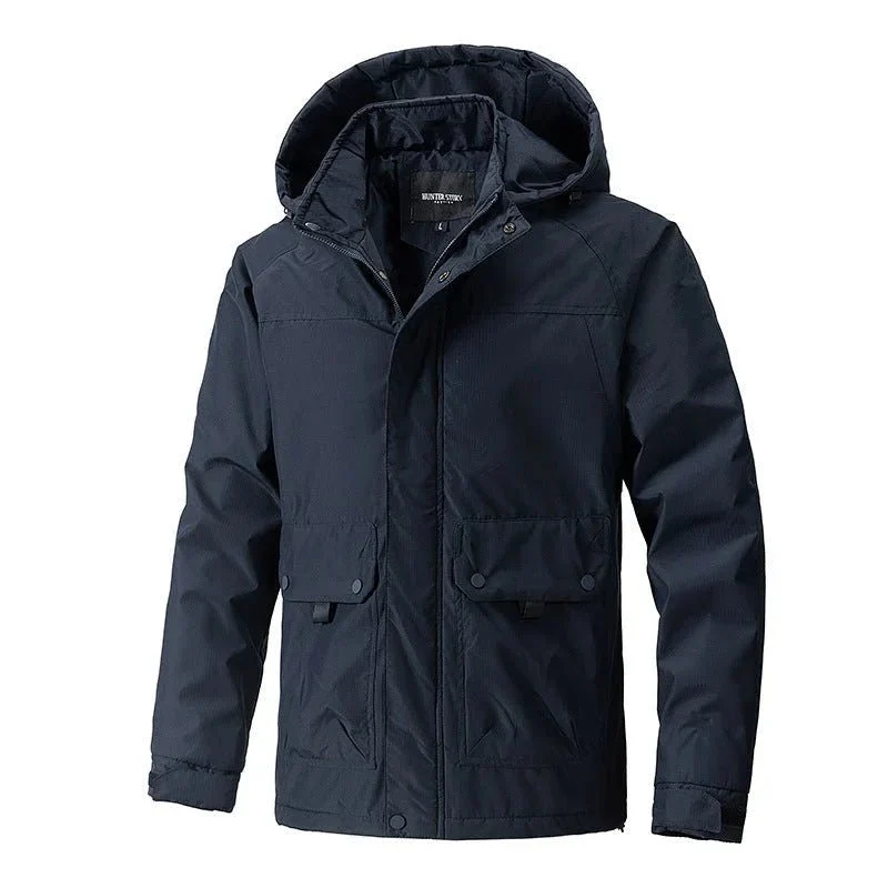 Polyester Hooded Loose Fit Warm Winter & Autumn Jacket