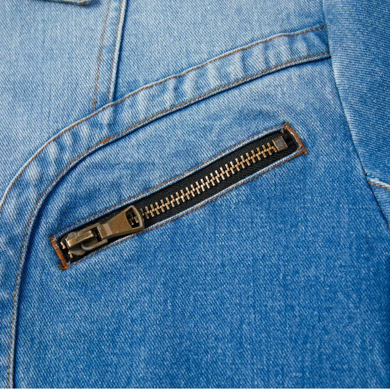 Men's Denim Jacket Multi-Pocket Design Spring & Autumn Outerwear