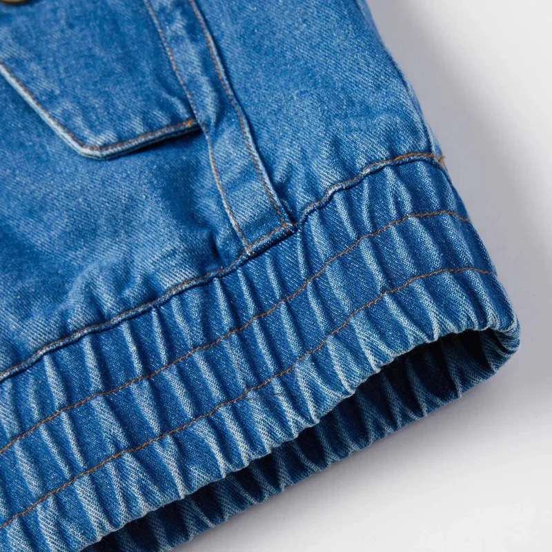 Men's Denim Jacket Multi-Pocket Design Spring & Autumn Outerwear