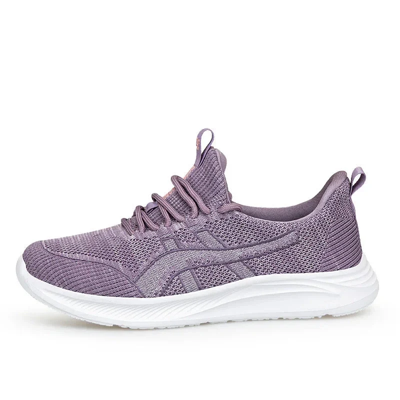 Fly-Knit Sneakers Soft Bottom Non-Slip Women's Running Shoes