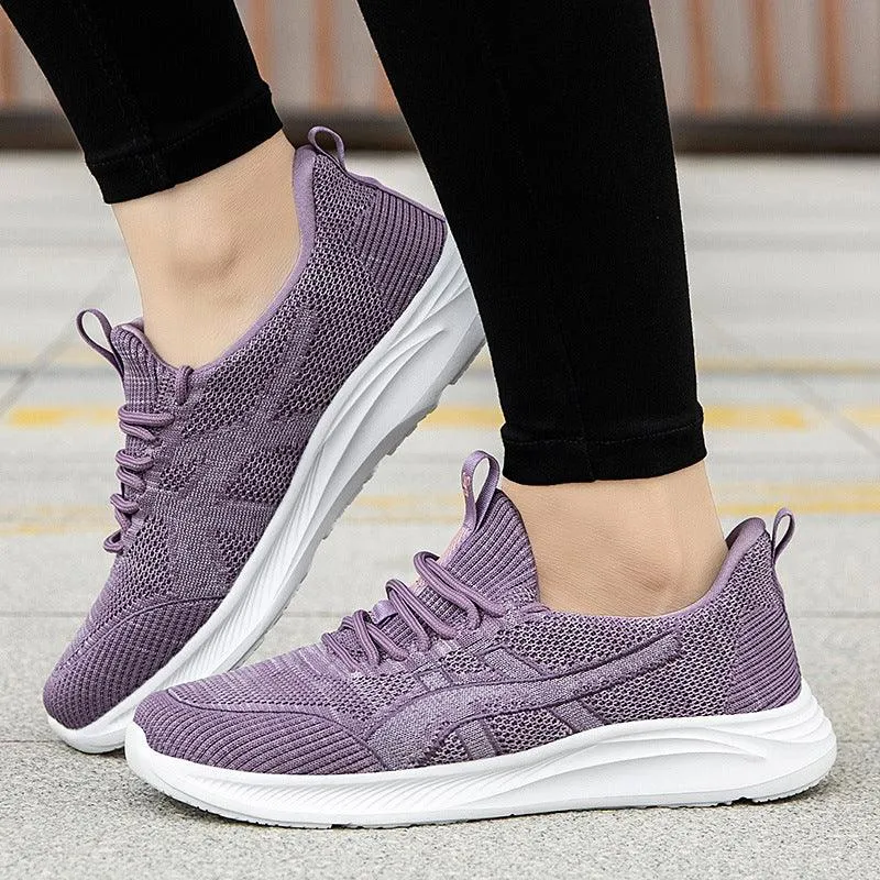 Fly-Knit Sneakers Soft Bottom Non-Slip Women's Running Shoes