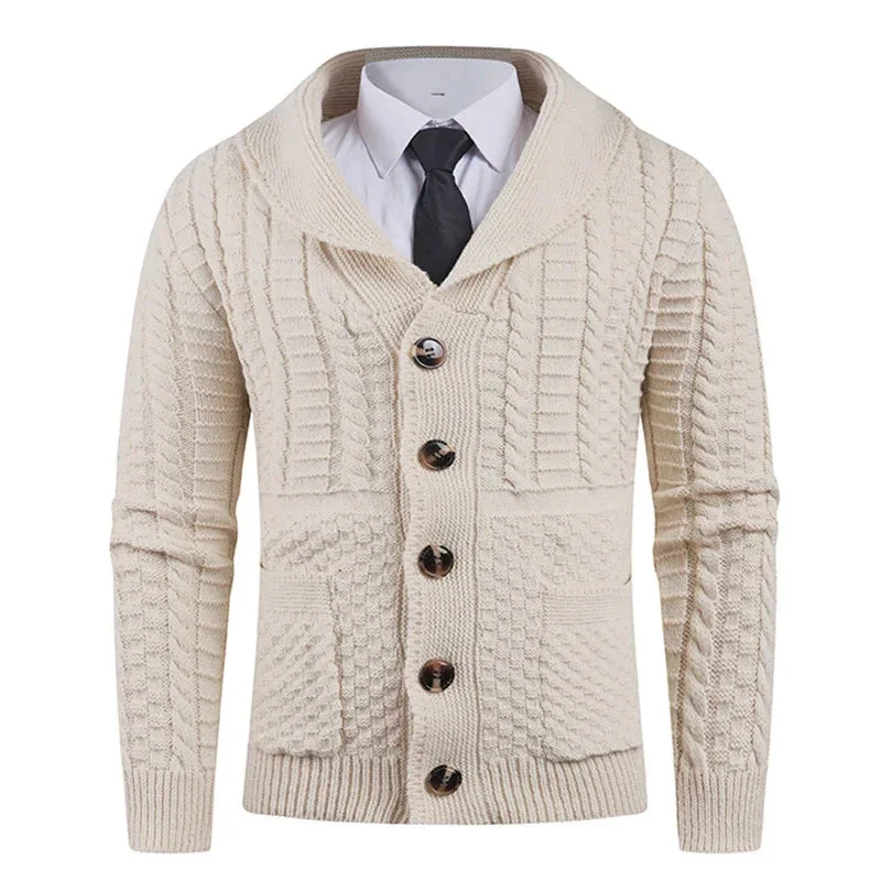 Men's Long-Sleeve Warm Elegant Cardigan Sweater