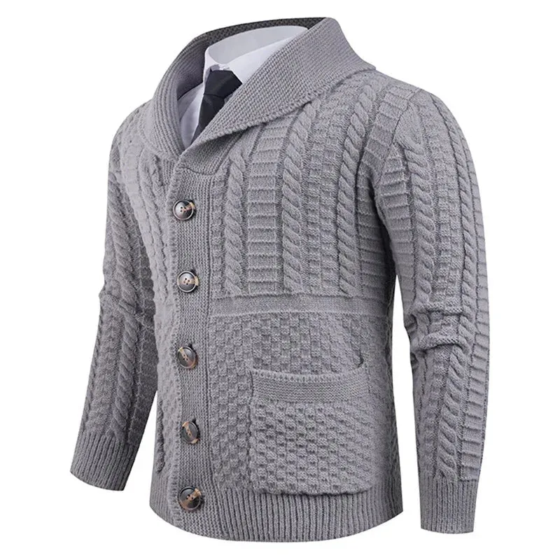 Men's Long-Sleeve Warm Elegant Cardigan Sweater