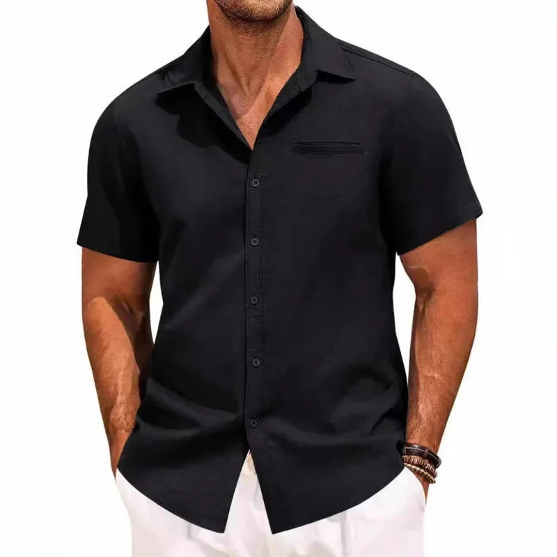 Men's Polo Shirt With Short Sleeves And Chest Pocket