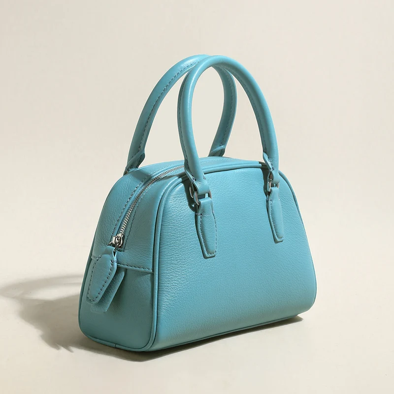 Simple Leather Bowling Bag
