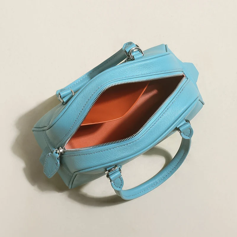 Simple Leather Bowling Bag