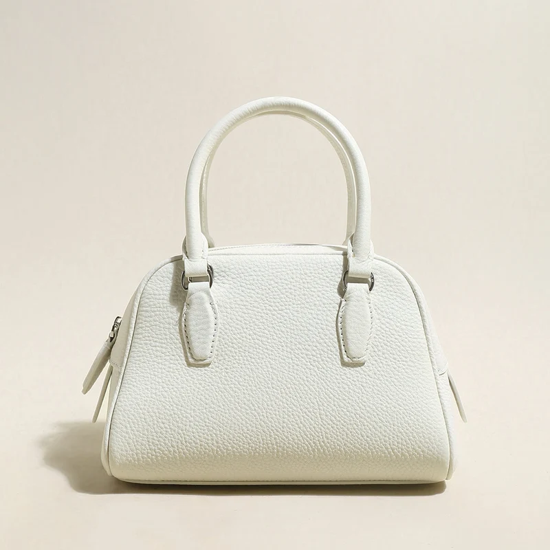 Simple Leather Bowling Bag