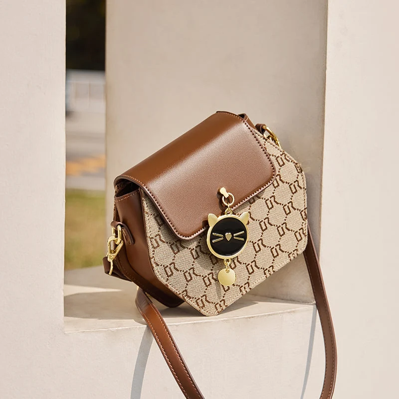 Hexagon Monogram KittyCat Shoulder Bag