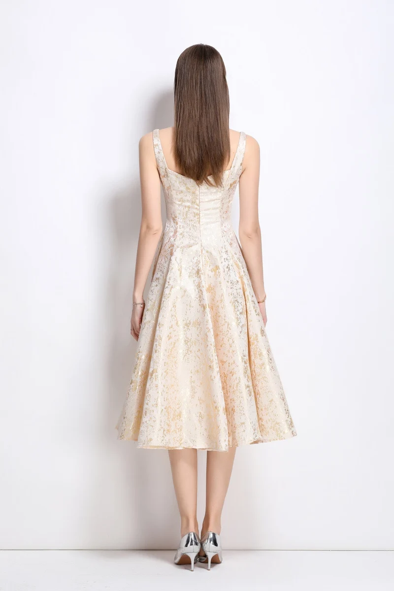 Paloma Slim Fit Jacquard Midi Dress