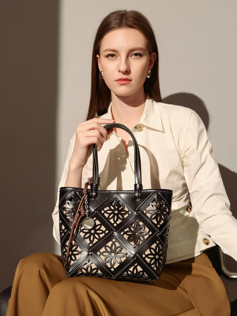 Venetian Perforated Leather Tote Bag