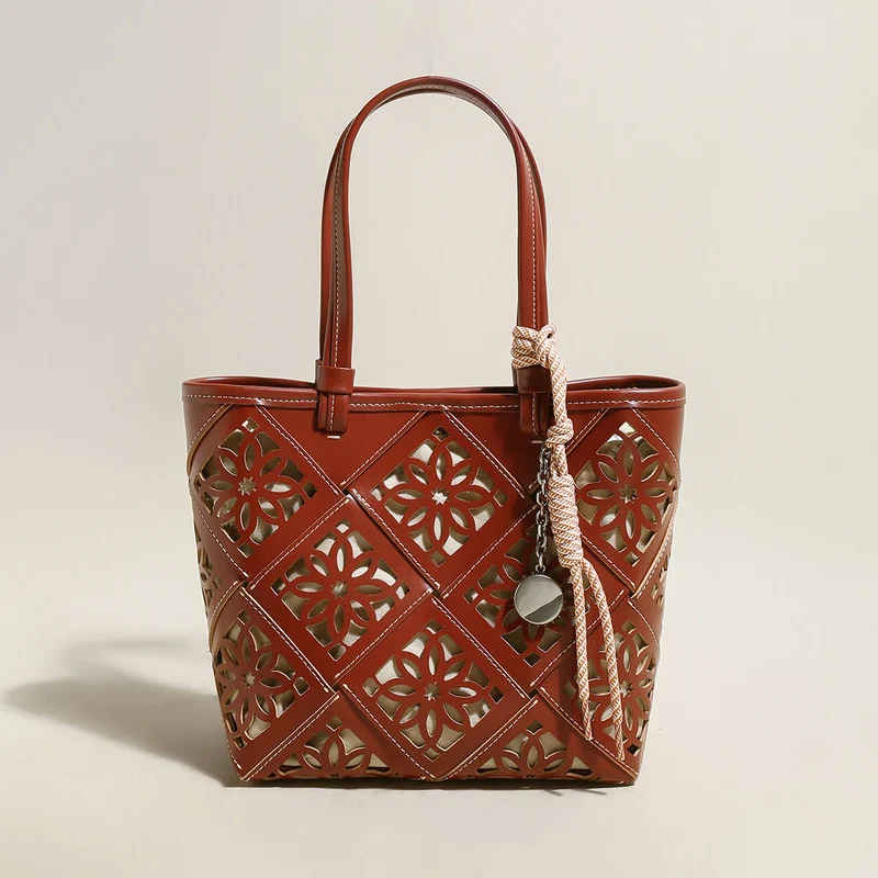 Venetian Perforated Leather Tote Bag