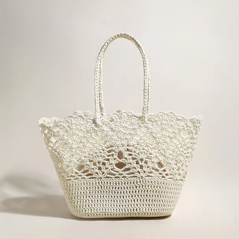 Beach Floral Crochet Tote Bag