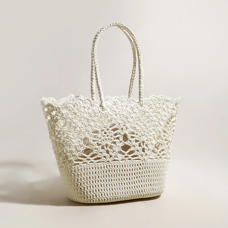 Beach Floral Crochet Tote Bag