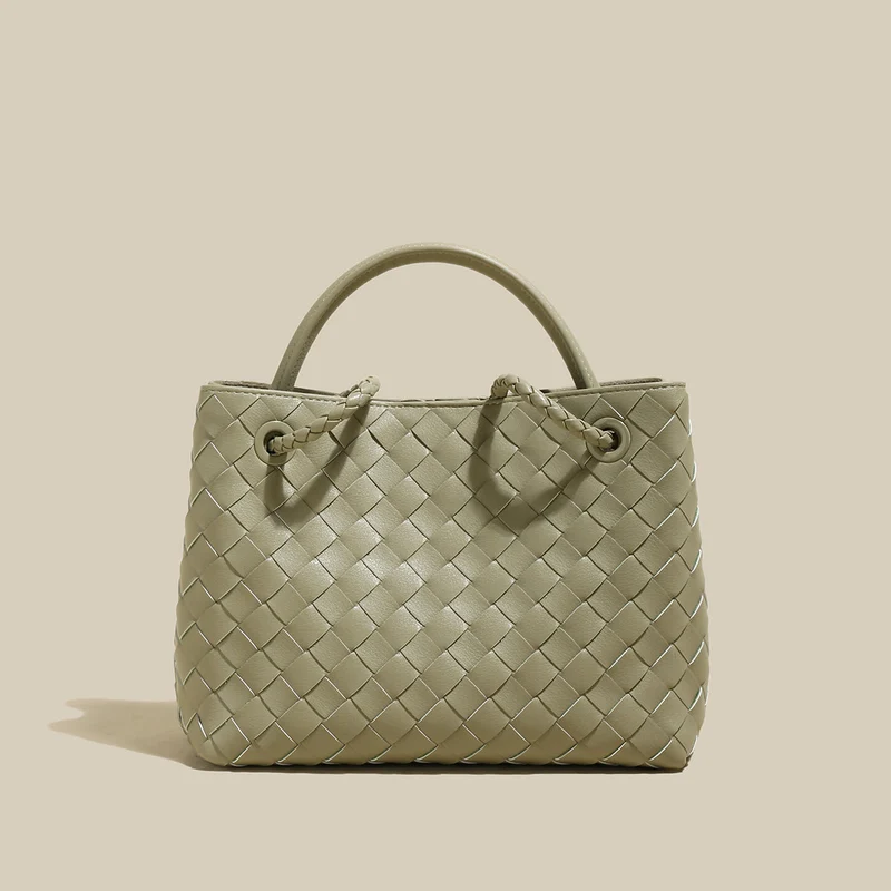 Mint Green Woven Tote Bag