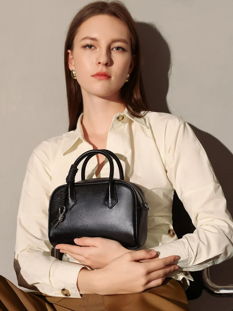 Meredith Leather Boston Top Handle Bag
