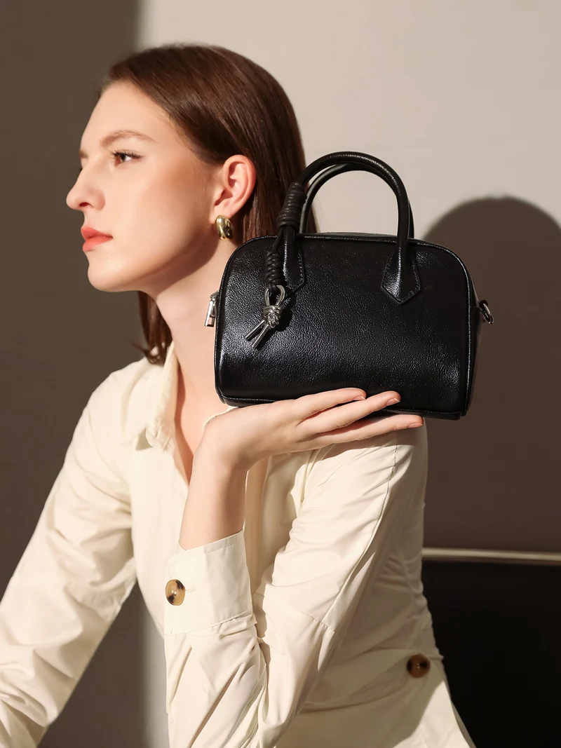 Meredith Leather Boston Top Handle Bag