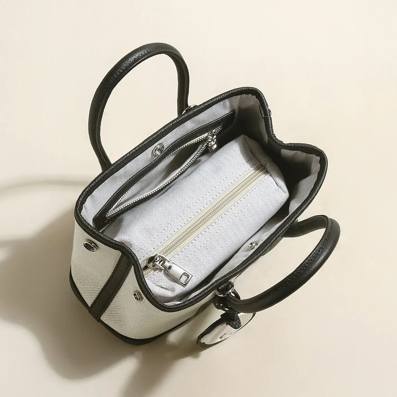 Carefree Canvas and Leather Top Handle Bag