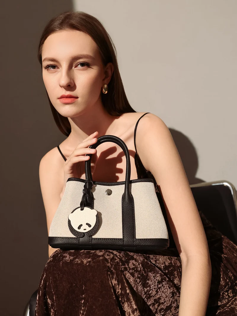 Carefree Canvas and Leather Top Handle Bag