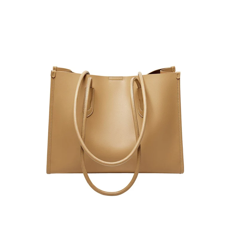 Large Capacity Leather Commuter Tote Bag