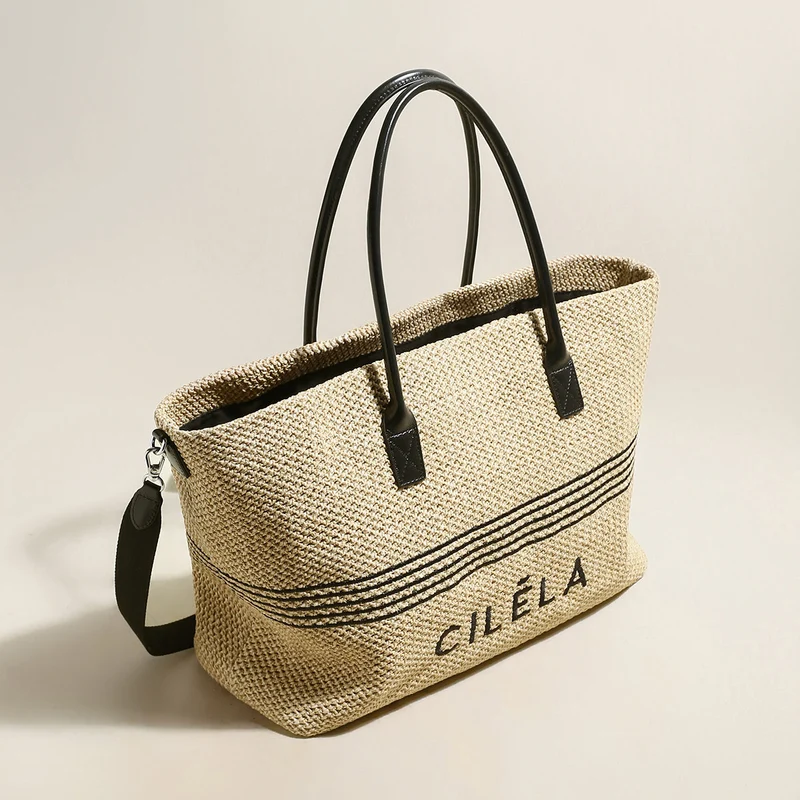 CILELA Raffia Beach Tote Bag