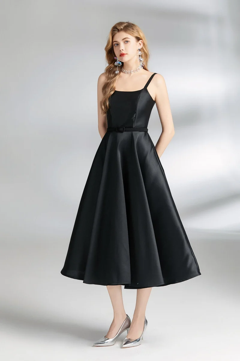 Audrey Hepburn Spaghetti Strap Flare Dress