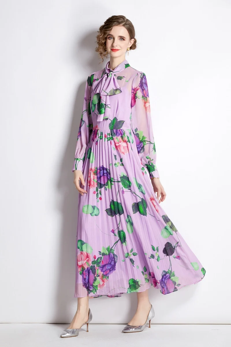 Lavender Fields Pleated Maxi Dress