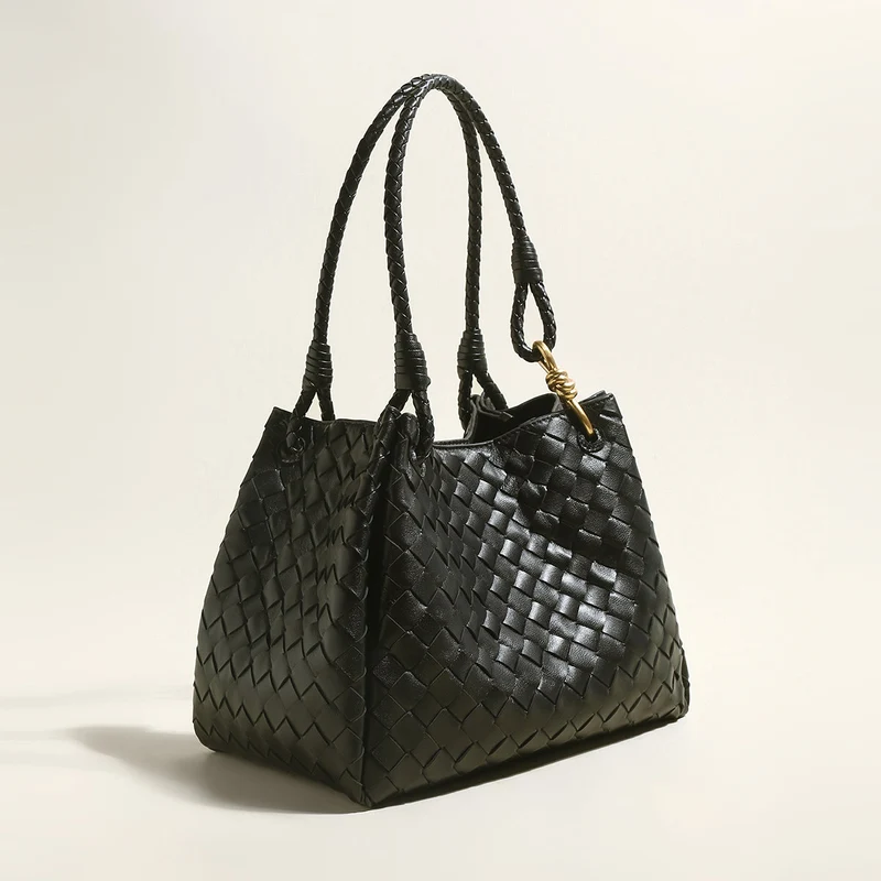 Milton Woven Leather Tote Bag