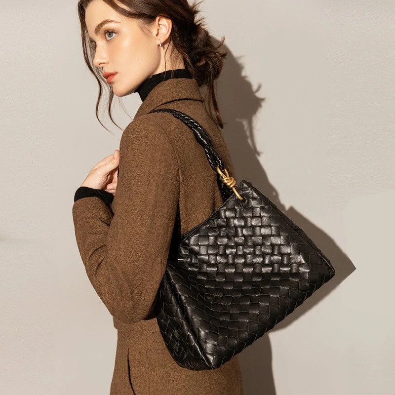 Milton Woven Leather Tote Bag