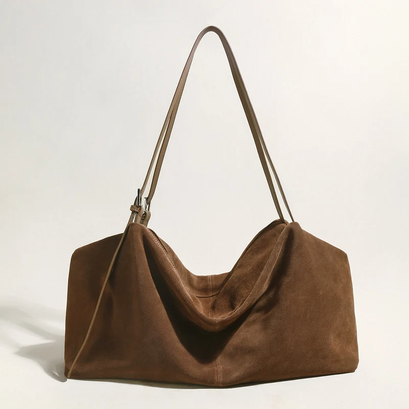 Slouchy Suede Leather Shoulder Bag