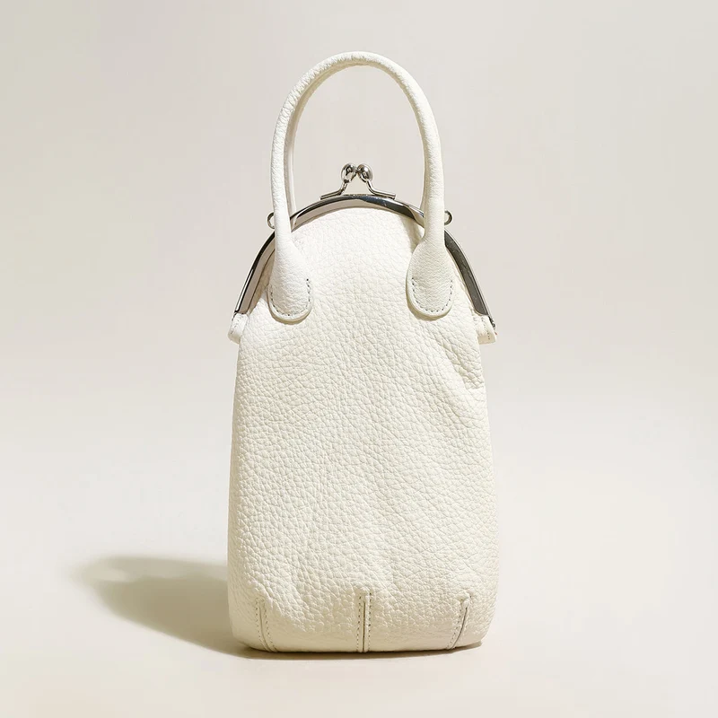 Whimsical Gourd Leather Ball Clasp Top Handle Bag