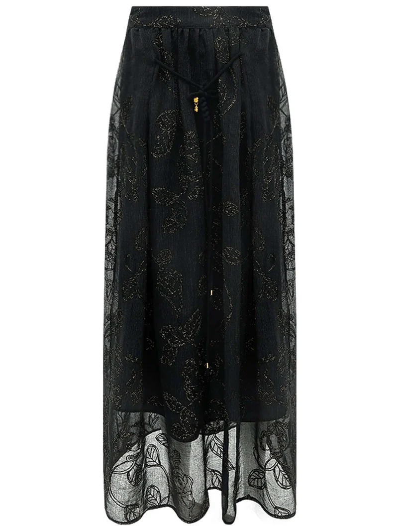 Intricately Embellished Glitter Embroidered Skirt