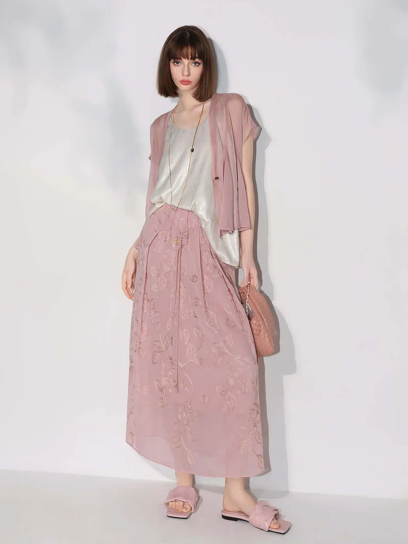 Intricately Embellished Glitter Embroidered Skirt